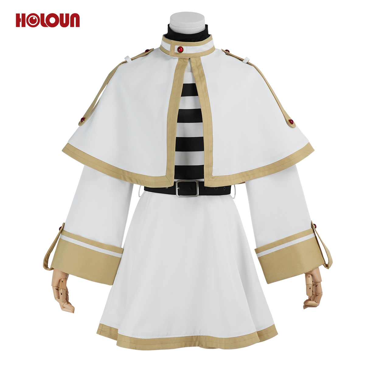 HOLOUN Frieren Beyond Journey's End Anime Frieren Cosplay Costume Shawl Cloak Dress Wig Grey Ponytail Rose Net Halloween Christmas