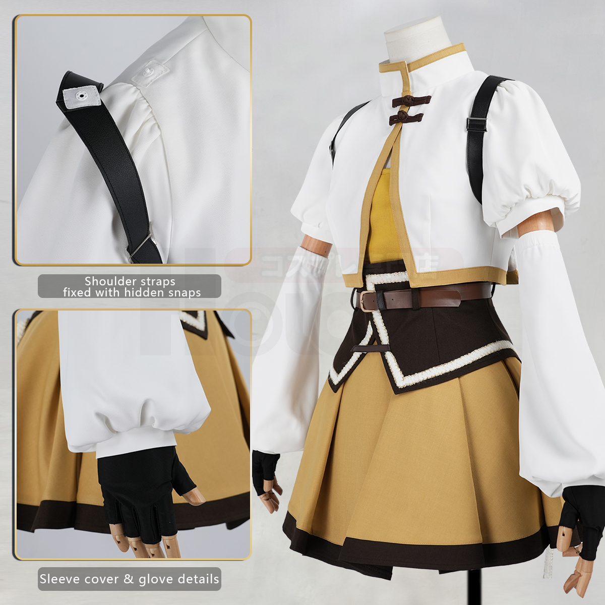 Pre-sale HOLOUN Mami Tomoe Anime Puella Magi Madoka Magica Cosplay Costume Halloween Christmas Party Convention Coat Top Skirt Hat