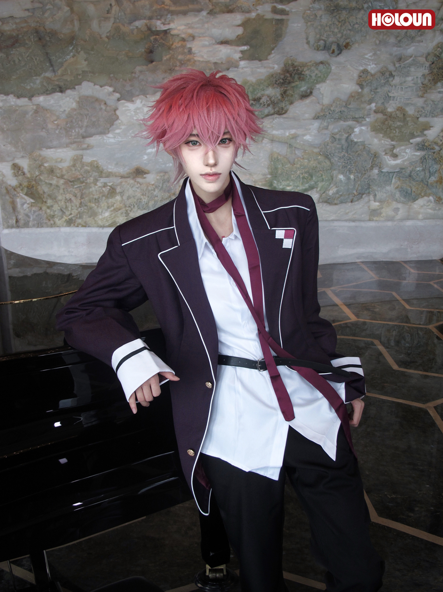 HOLOUN Diabolik Lovers Anime Sakamaki Ayat Cosplay Costume School Uniform Embroidery Suit Pants Shirt Tie Daily Wear Cos