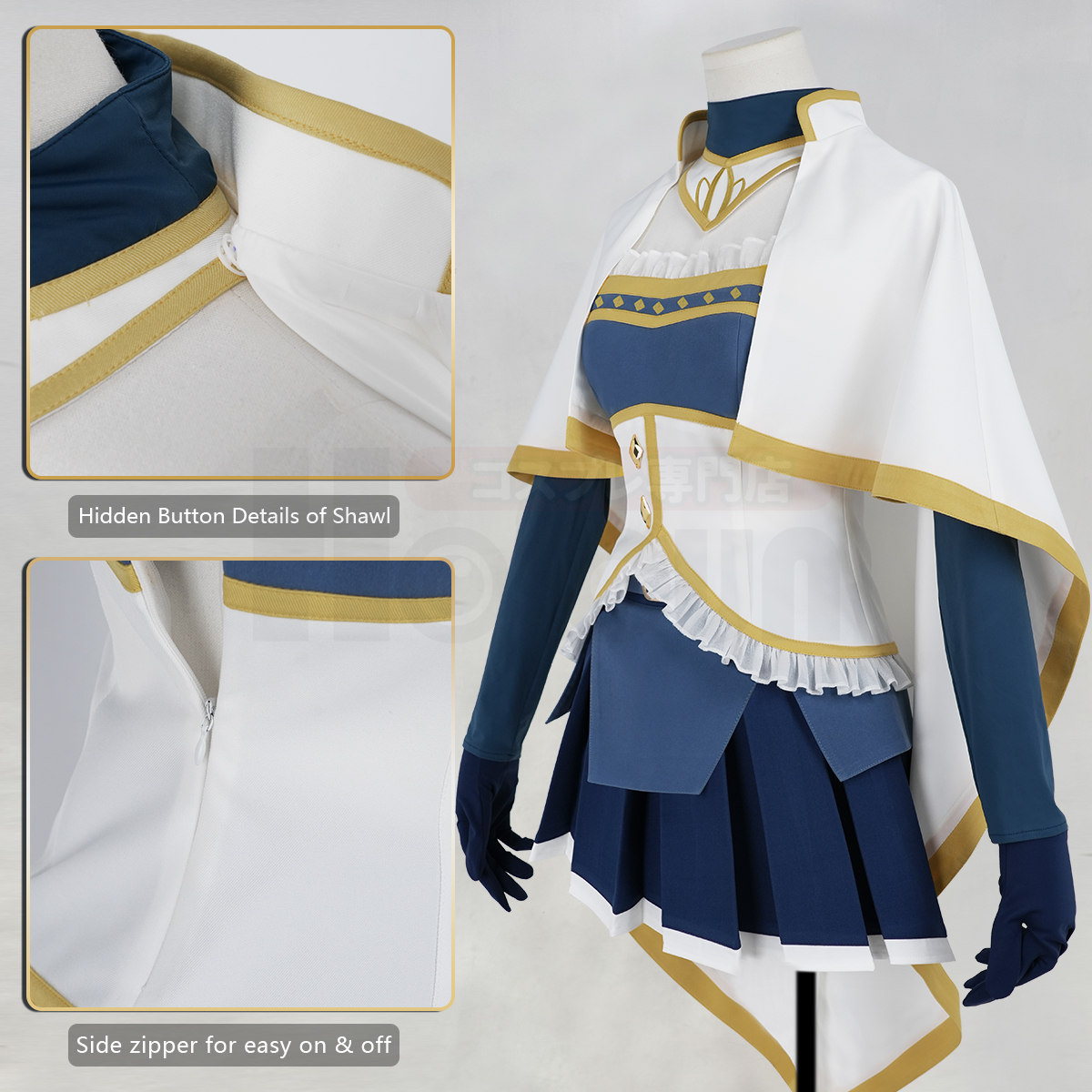 Pre-sale HOLOUN Sayaka Miki Anime Puella Magi Madoka Magica Cosplay Costume Halloween Christmas Party Convention Top Skirt Shawl Collar
