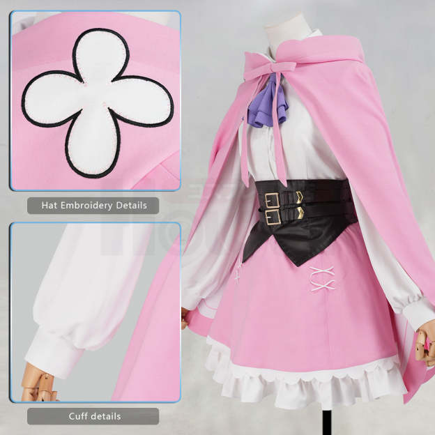 HOLOUN Re:Zero Anime Ram Rem Cosplay Costume Wig Green Pink Cloak Skirt Headwear Convention Halloween Comic Party Outfit