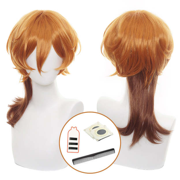 HOLOUN Bungo Anime Nakahara Chuuya Cosplay Costume Wig Oversize Lining Coat Elastic Pants Shirt Vest Hat Gloves Choker Daily Wearing