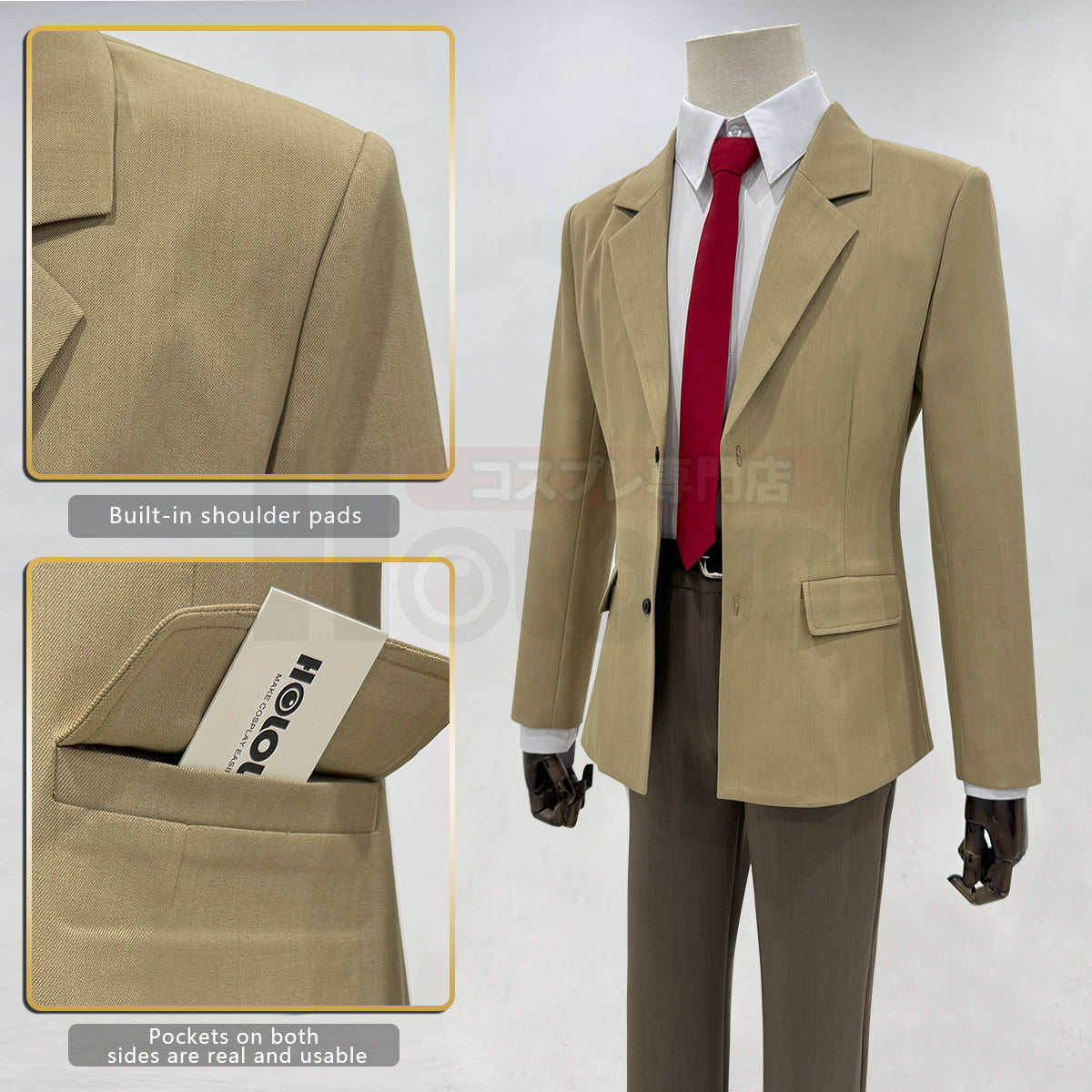 HOLOUN Death Anime Yagami Light Cosplay Costume Suit Shirt Pants Tie Cos Convention Daily Wearing Unisex