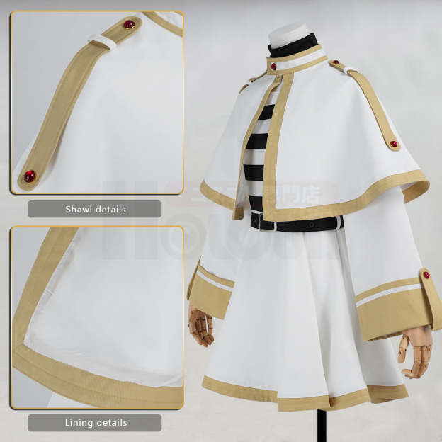 HOLOUN Frieren Beyond Journey's End Anime Frieren Cosplay Costume Shawl Cloak Dress Wig Grey Ponytail Rose Net Halloween Christmas