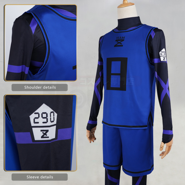 HOLOUN Anime Cosplay Costume No.8 Bachira T-shirt Football Soccer Training Uniform Halloween Christmas Gift New