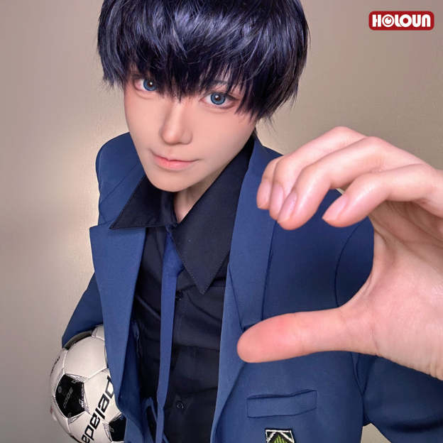 HOLOUN Anime Chigiri Rin Itoshi Isagi Bachira Hiori Reo Mikage Nagi Cosplay Costume Blue Suit Pants Tie Black Shirt