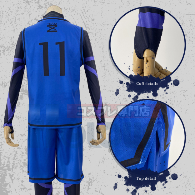 HOLOUN Blue Lock Anime Cosplay Costume No.11 Isagi Yoichi T-shirt Football Soccer Training Uniform Halloween Christmas Gift New