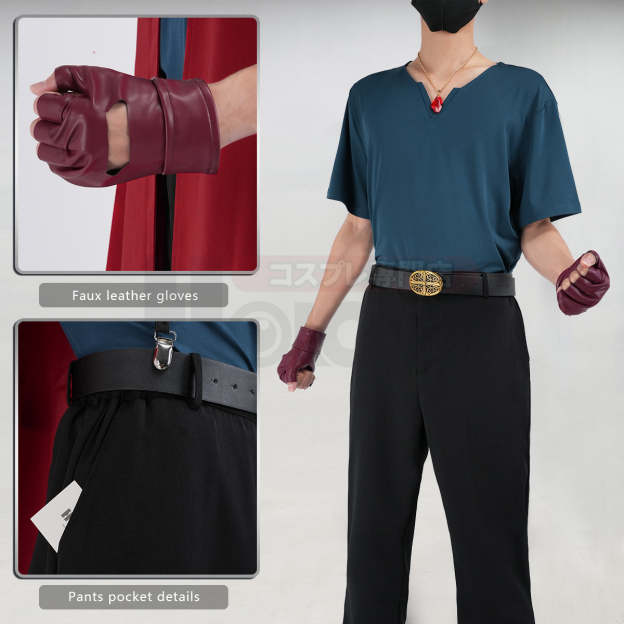 HOLOUN Devil Game Dante Cosplay Costume Faux Leather Carnival Coat T-shirt Pants Belt Gloves Necklace Cos Convention Unisex
