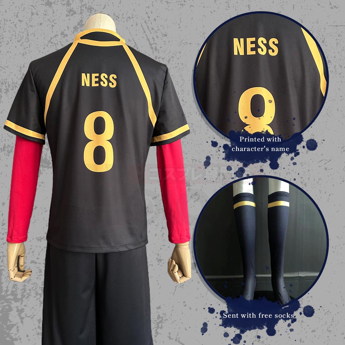 Pre-Sale HOLOUN Ness Kaiser Isagi Anime Cosplay Costume Bastard Munchen Embroidery Football Jersey Uniform Halloween Convention Christmas