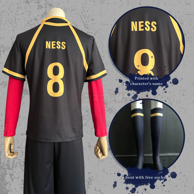 Pre-Sale HOLOUN Ness Kaiser Isagi Anime Cosplay Costume Bastard Munchen Embroidery Football Jersey Uniform Halloween Convention Christmas