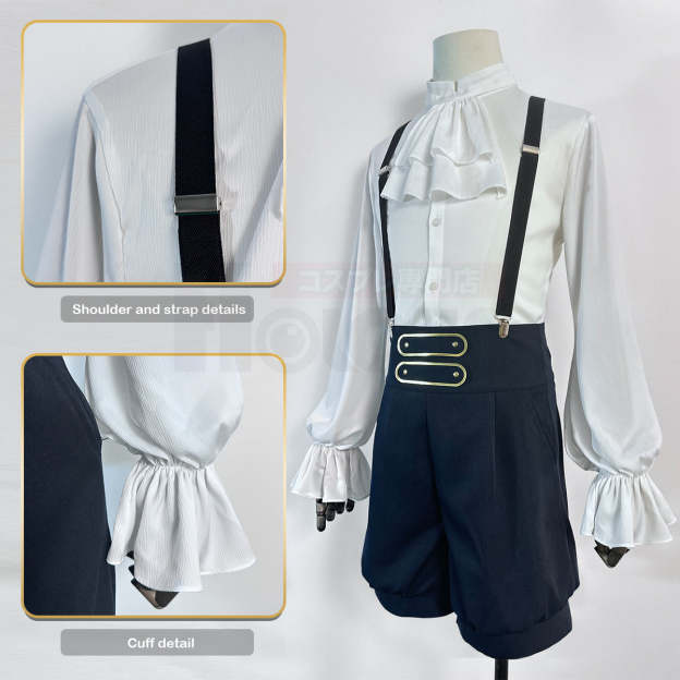 HOLOUN Anime Bachira Cosplay Costume Wig Angels and Demons Evil Horn Tail Shirts Shorts Rose Net