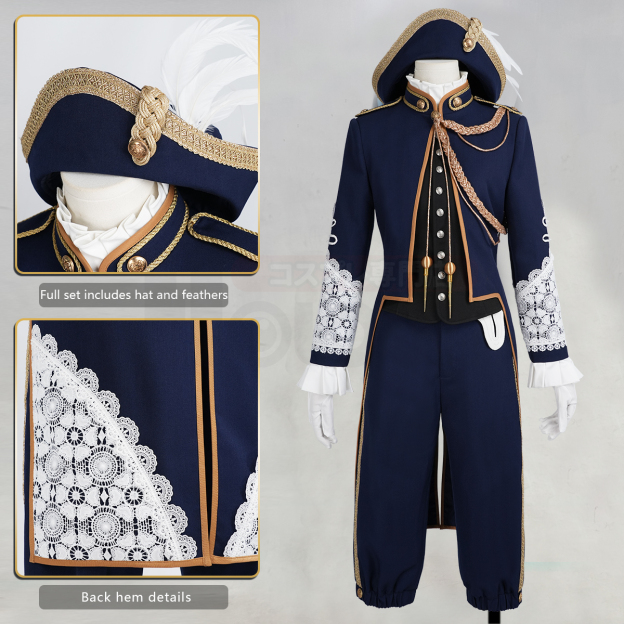 Pre-sale HOLOUN Ciel Phantomhive Anime Investiture Ceremony Cosplay Costume Convention Halloween Christmas Embroidery Cloak Coat