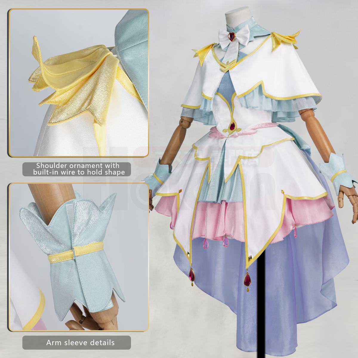 Pre-sale HOLOUN Luluka Moria Cure Arcana Cosplay Costume Tantei Precure! Anime Embroidery Dress Convention Halloween Christmas Party