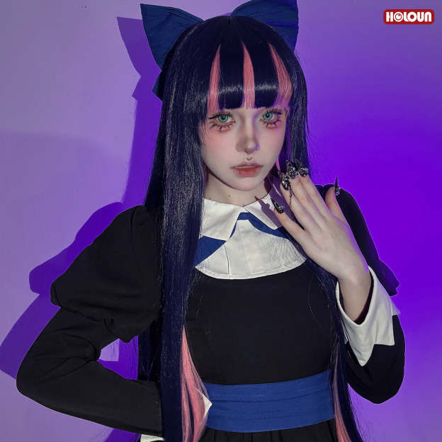 HOLOUN Stocking Panty Anime Stocking Anarchy Cosplay Costume Dress Stockings Bowknot Headdress Cos Convention