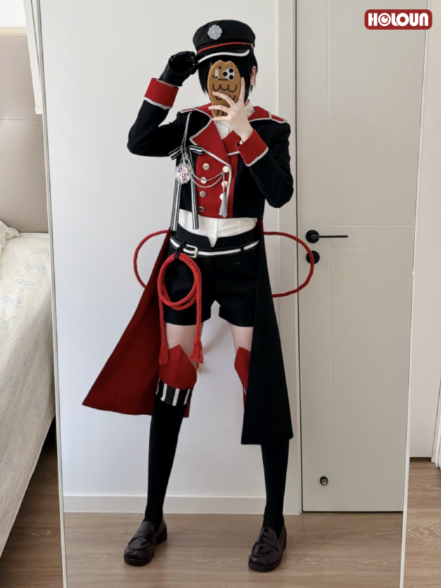 HOLOUN Toilet-Bound Hanako-kun Anime Hanako-kun Yugi Amane Cosplay Costume Coat Shirt Shorts Belt Stickers Hat Chest Decorations