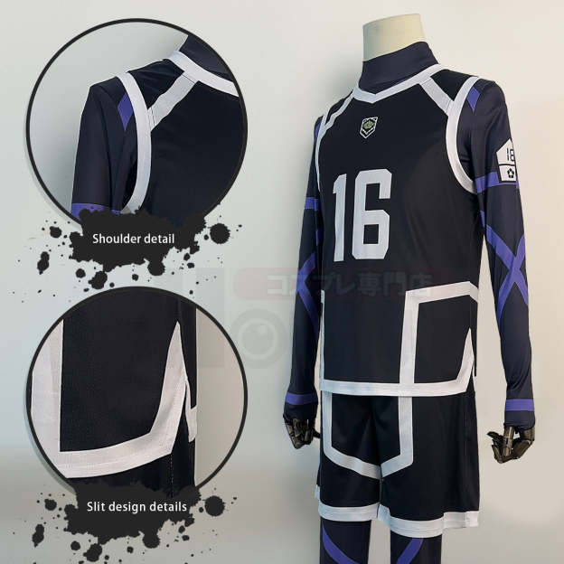 HOLOUN Anime Bachira Cosplay Costume Wig NO.16 Training Jerseys 4PCS Football Uniform Daily Wear Cos Gift