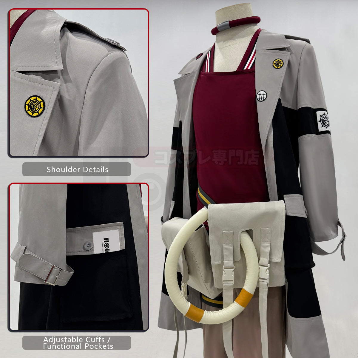 HOLOUN Gachiakuta Anime Enjin Cosplay Costume Wig Embroidery Jacket Pants Bag Convention Halloween Christmas
