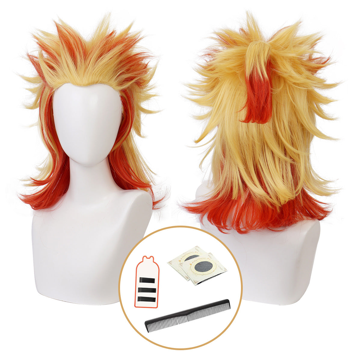 HOLOUN Anime Rengoku Kyoujurou Cosplay Costume Wig Haori Embroidery Top Elastic Pants Belt Convention Halloween Christmas