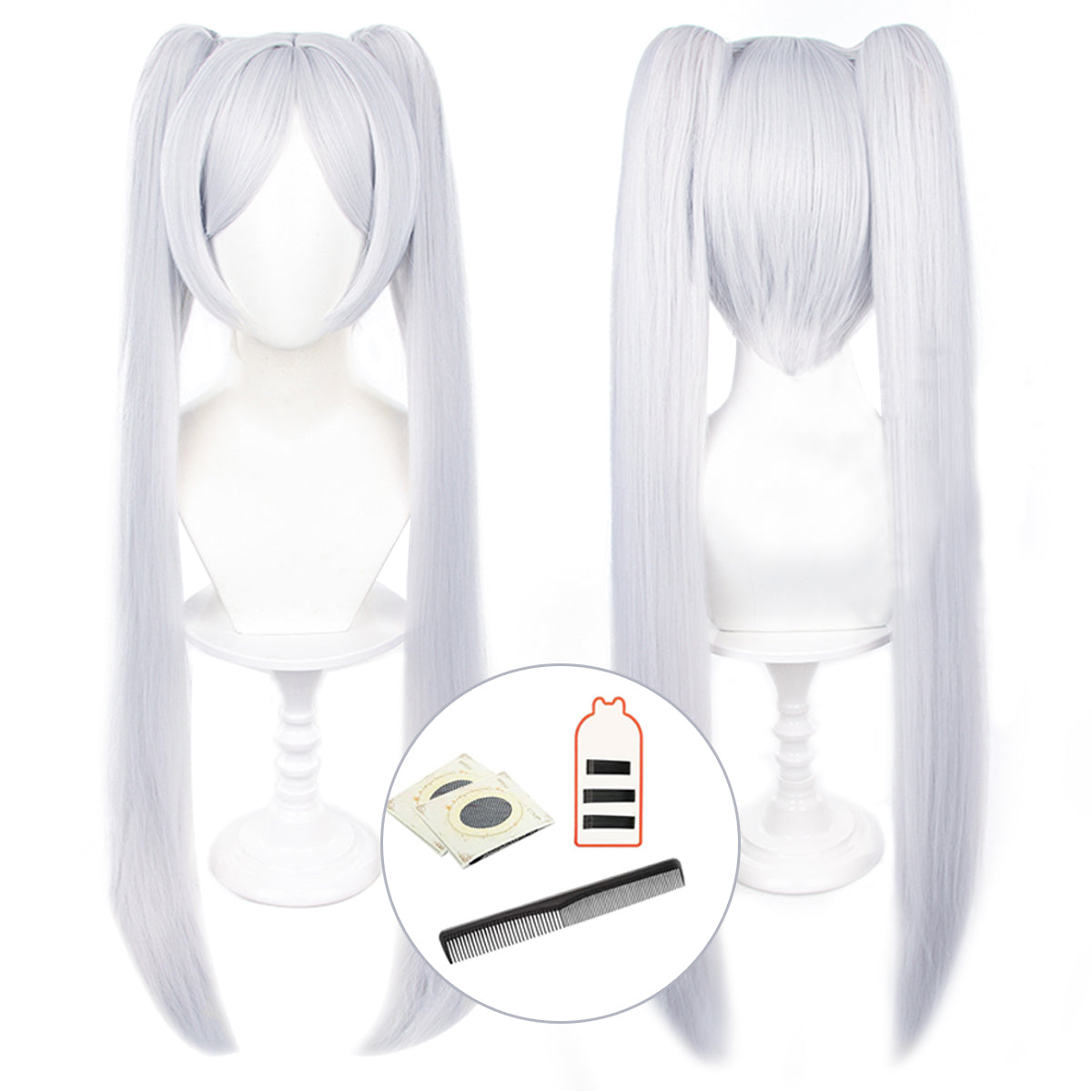 HOLOUN Frieren Beyond Journey's End Anime Frieren Cosplay Wig Rose Net Synthetic Fiber Adjustable Size Halloween Christmas Gift
