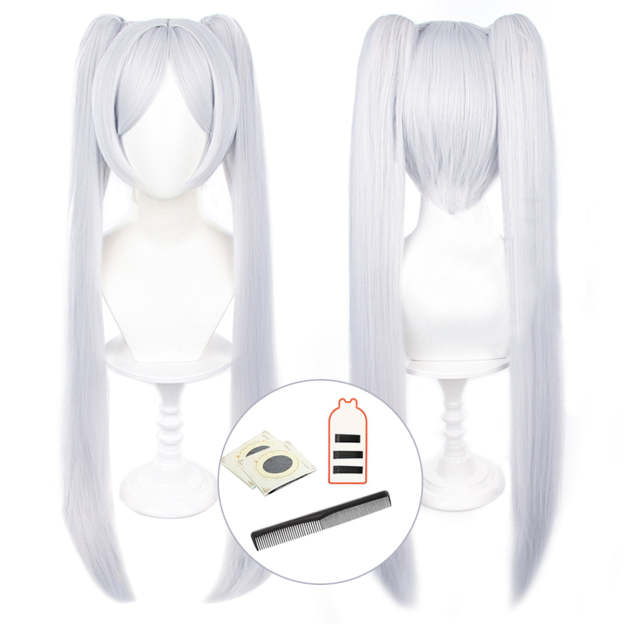 HOLOUN Frieren Beyond Journey's End Anime Frieren Cosplay Costume Shawl Cloak Dress Wig Grey Ponytail Rose Net Halloween Christmas