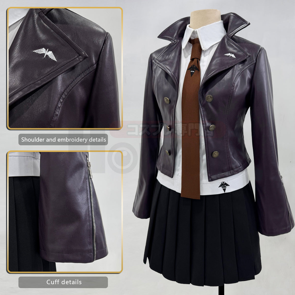 HOLOUN Danganronpa Game Trigger Happy Havoc Kirigiri Kyoko Cosplay Costume Jacket Skirt Shirt Belt Gloves