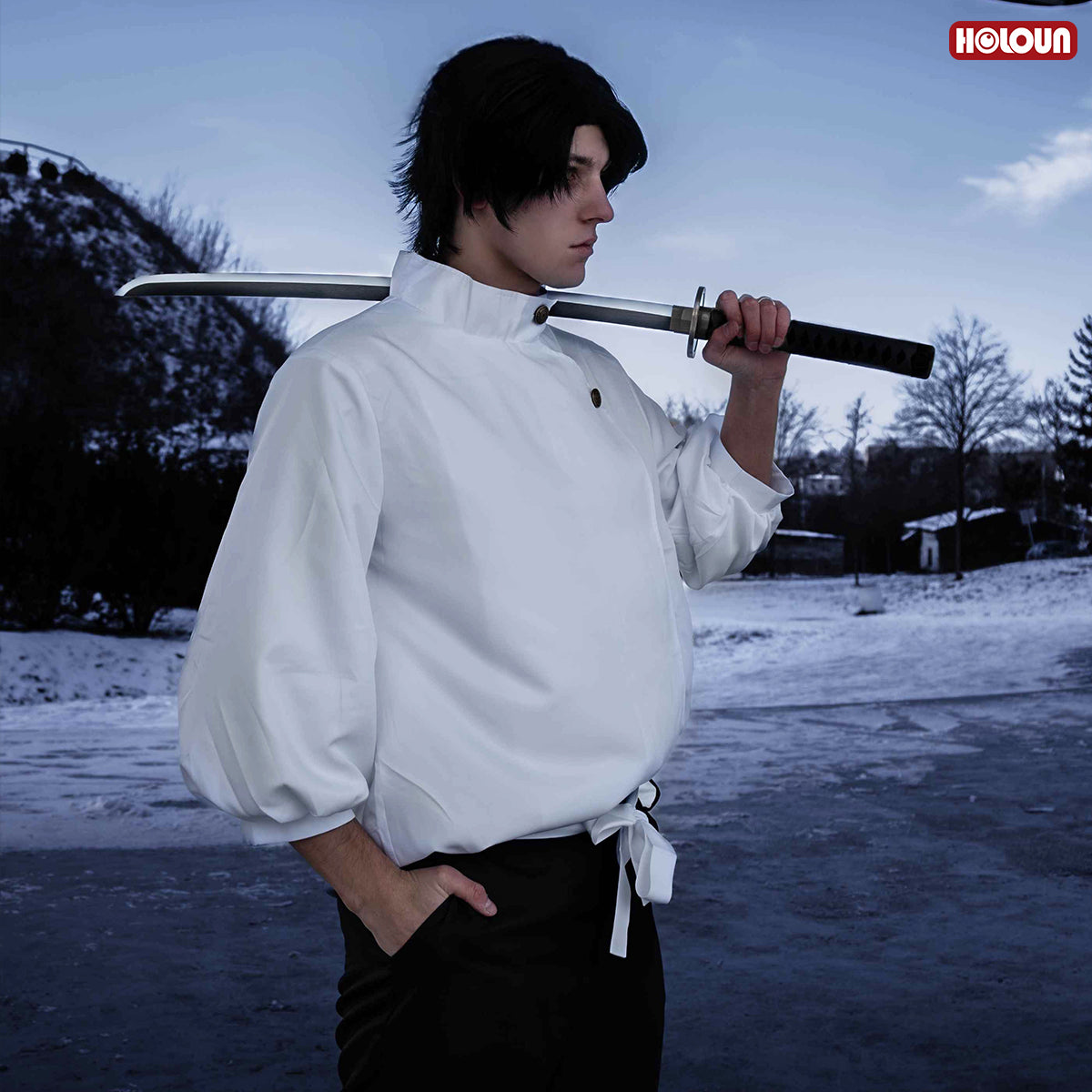 HOLOUN Jujutsu JJK Manga Anime Yuta Okkotsu Cosplay Costume Wig Jacket Pants Uniform Rose Net Synthetic Halloween Christmas