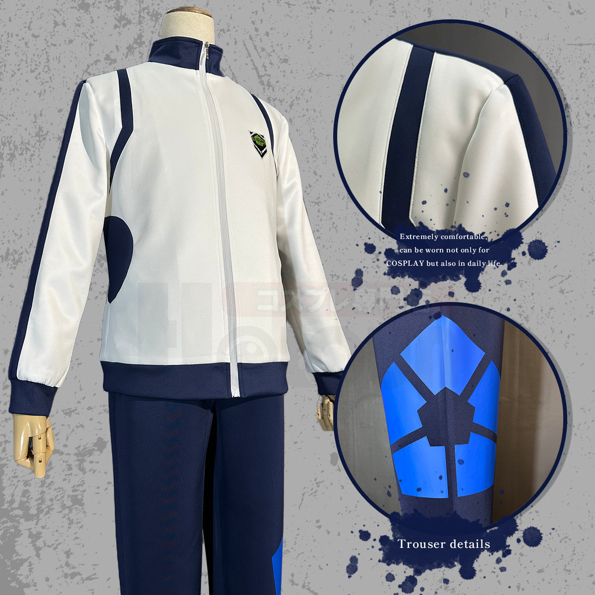 HOLOUN Anime Reo Nagi Bachira Isagi Chigir Cosplay Costume Full-Zip Pocket Sportswear Tracksuit Embroidery Hoodie