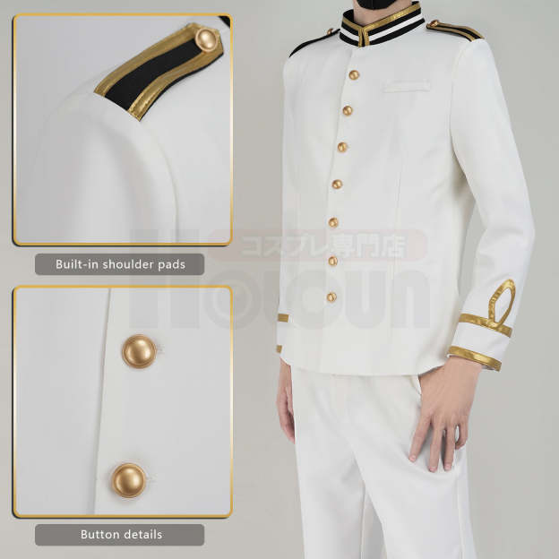 HOLOUN Axis Powers Anime Kiku Cosplay Costume White Uniform Jacket Pants Cos Convention Gift Daily Wear
