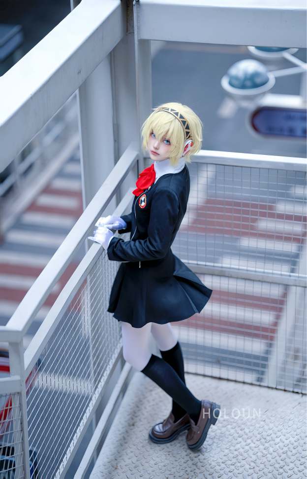 HOLOUN Game P3 Aegis Cosplay Costume Gekkoukan High School Uniform Embroidery Suit Skirt Shirt Daily Wearing Gift