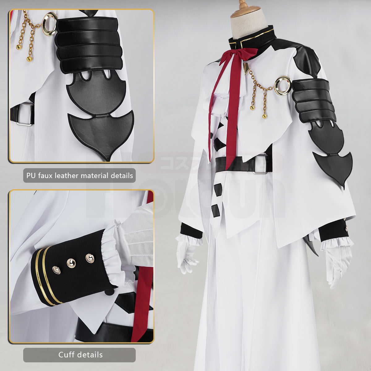 HOLOUN Seraph Of The End Anime Ferid Bathory Cosplay Costume Faux Leather Coat Pants Gloves Convention Halloween Christmas