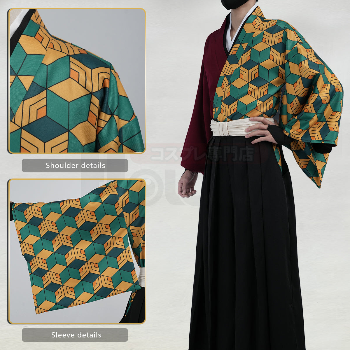 HOLOUN Anime Tomioka Giyuu Cosplay Costume Wig Haori Top Pants Convention Halloween Christmas