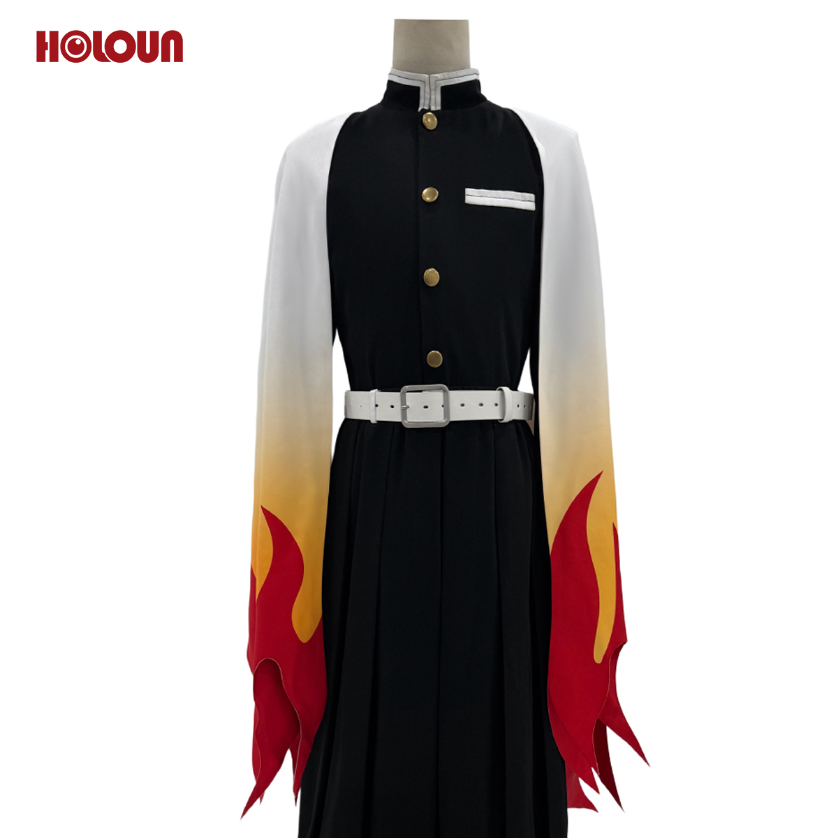 HOLOUN Anime Rengoku Kyoujurou Cosplay Costume Wig Haori Embroidery Top Elastic Pants Belt Convention Halloween Christmas