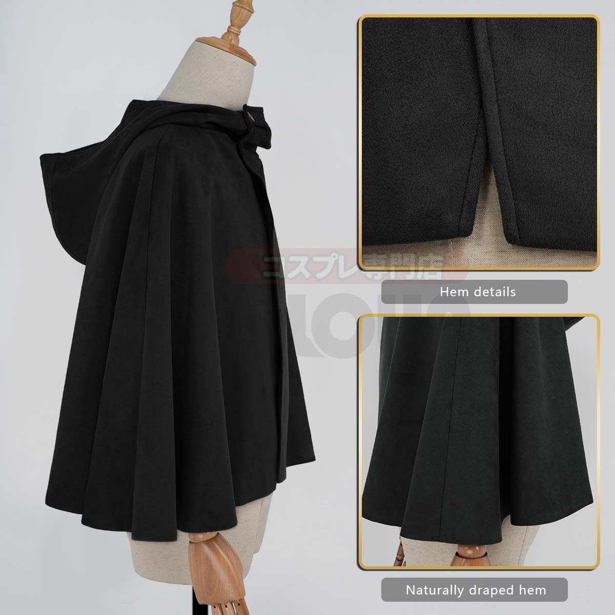 HOLOUN Anime Levi Eren Jaeger Mikasa Ackerman Armin Arlert Hanji Cosplay Costume Embroidery Green Black Cloak Halloween