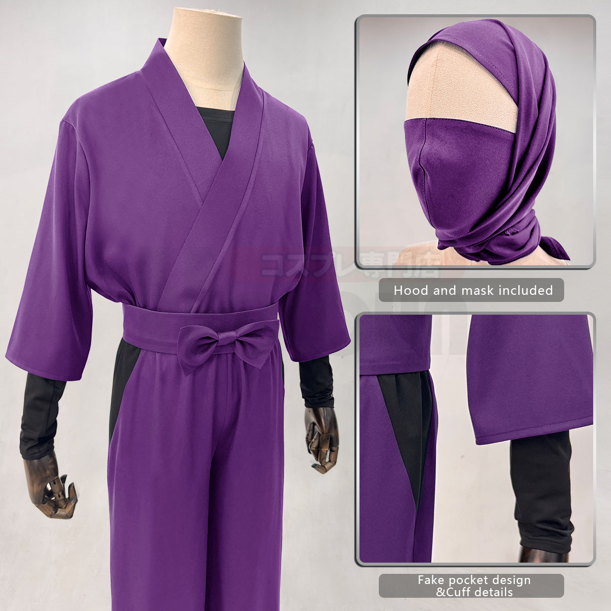 HOLOUN Nintama Rantaro Anime Ninja costume Adult Version 5 Colors Black Purple Green Blue Light Green Cos Convention Halloween