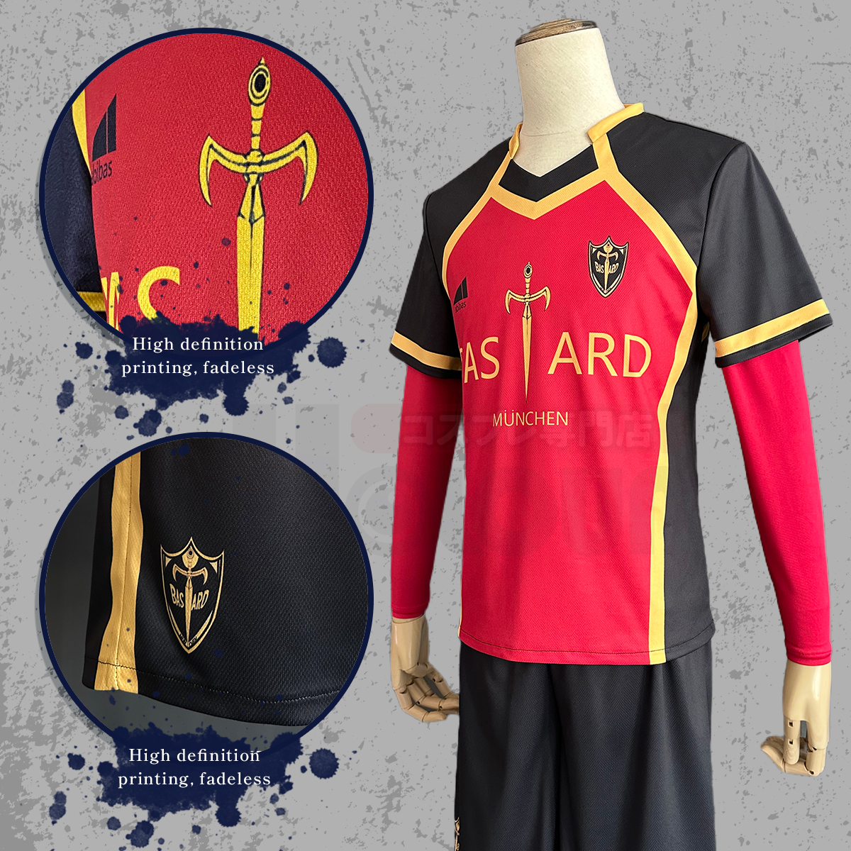 Pre-Sale HOLOUN Ness Kaiser Isagi Anime Cosplay Costume Bastard Munchen Embroidery Football Jersey Uniform Halloween Convention Christmas