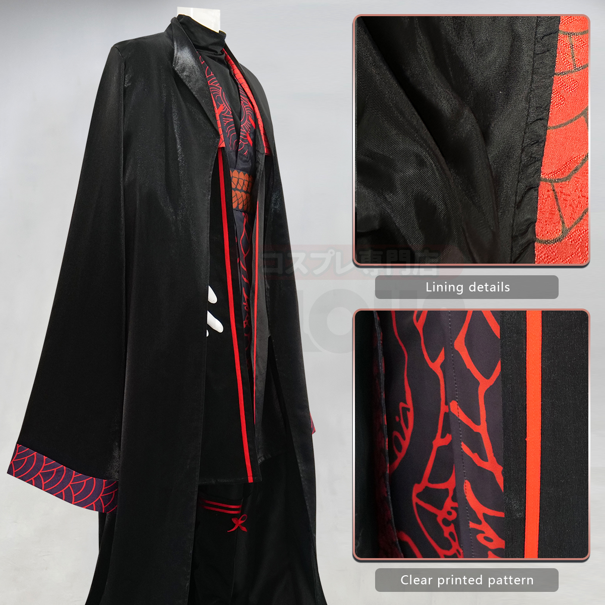 HOLOUN Jia Qiu Game Limbus Company Cosplay Costume Halloween Christmas Convention Party Gift Black Red Cape Pants