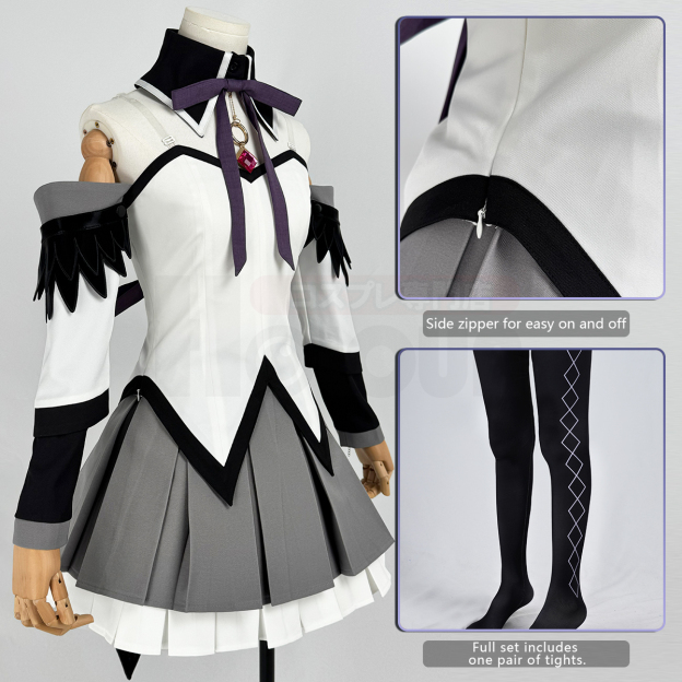 Pre-sale HOLOUN Homura Akemi Anime Puella Magi Madoka Magica Cosplay Costume Halloween Christmas Convention Party Top Skirt Headband