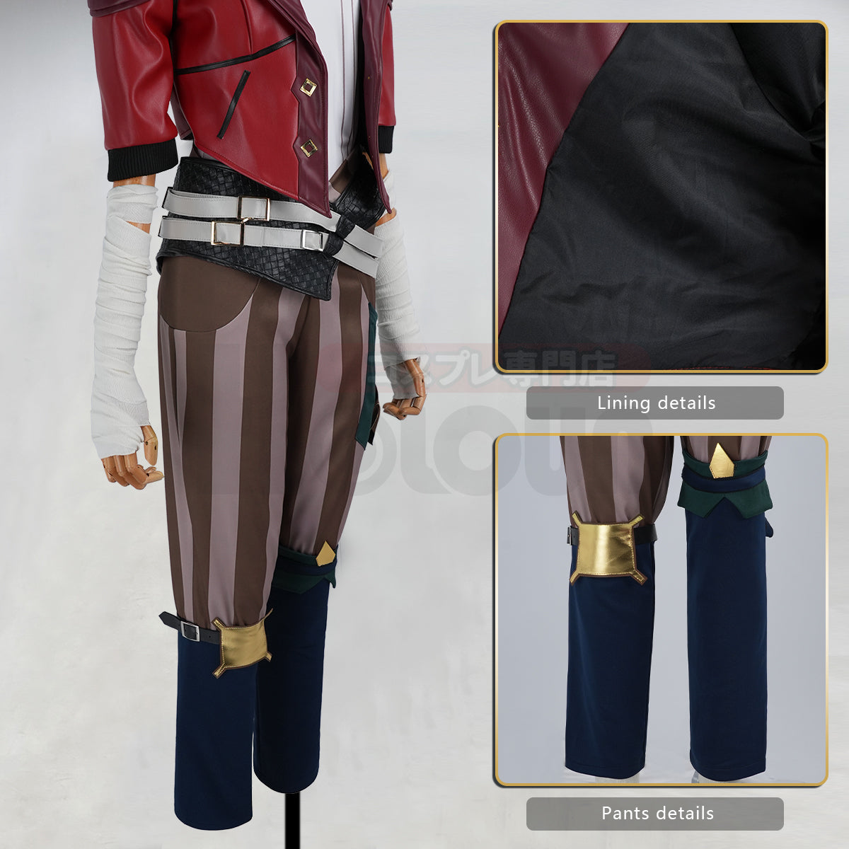 HOLOUN LOL Game Vi The Piltover Enforce Cosplay Costume Wig Faux Leather Jacket  Halloween Christmas Convention Pants Vest
