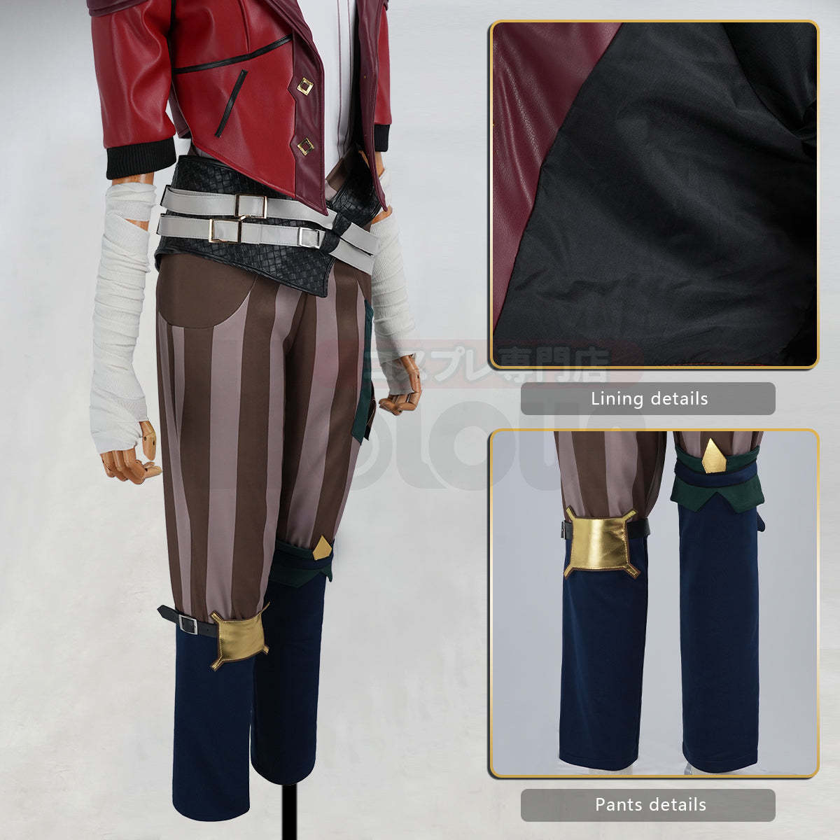 HOLOUN LOL Game Vi The Piltover Enforce Cosplay Costume Wig Faux Leather Jacket  Halloween Christmas Convention Pants Vest