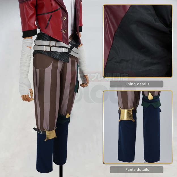 HOLOUN LOL Game Vi The Piltover Enforce Cosplay Costume Wig Faux Leather Jacket  Halloween Christmas Convention Pants Vest