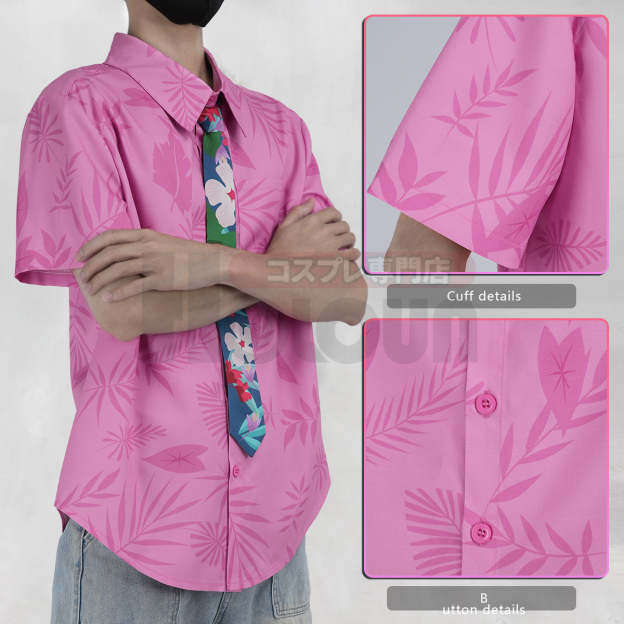 HOLOUN Zoo Movie Nick Wilde Cosplay Costume Pink Green Shirt Tie Halloween Christmas Animation Convention Unisex Adult Daily Wear