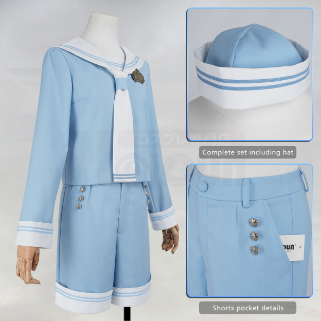 Pre-sale HOLOUN Ciel Phantomhive Anime Cosplay Costume Convention Halloween Christmas Sailor Outfit Top Shorts Hat Badge