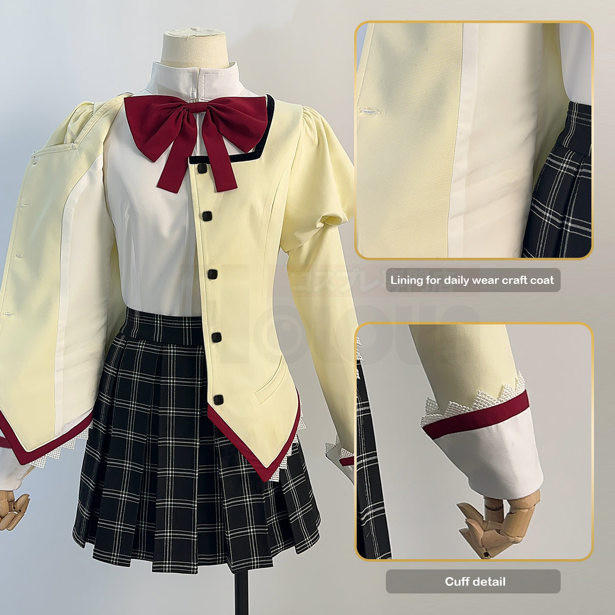 HOLOUN Puella Magi Madoka Magica Anime Kaname Madoka Cosplay Costume White Black Shirt Jk Skirt Akemi Homura Tomoe Mami Miki Sayaka Sakura Kyoko