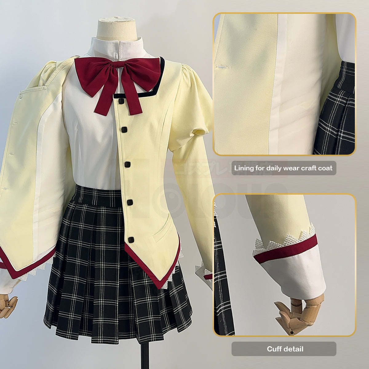 HOLOUN Puella Magi Madoka Magica Anime Kaname Madoka Cosplay Costume White Black Shirt Jk Skirt Akemi Homura Tomoe Mami Miki Sayaka Sakura Kyoko