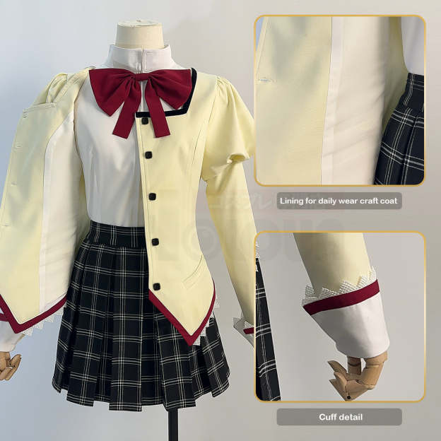 HOLOUN Puella Magi Madoka Magica Anime Kaname Madoka Cosplay Costume White Black Shirt Jk Skirt Akemi Homura Tomoe Mami Miki Sayaka Sakura Kyoko