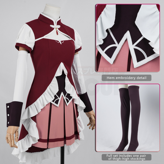 Pre-sale HOLOUN Kyoko Sakura Anime Puella Magi Madoka Magica Cosplay Costume Halloween Christmas Party Convention Top Skirt Wristband