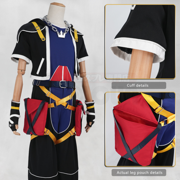 Pre-sale HOLOUN Sora Cosplay Costume Game KH2 Convention Halloween Christmas Coat Pants Vest Belt Gloves Necklace