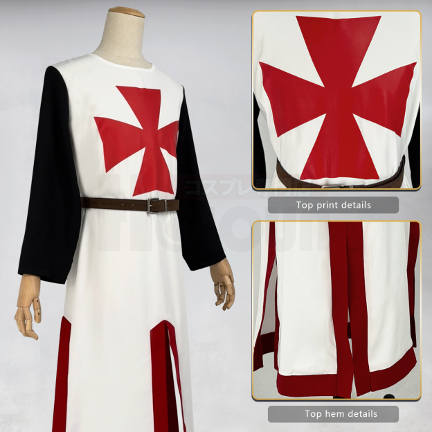 Pre-sale HOLOUN Medieval Knights Templar Cosplay Costume Halloween Convention Christmas Cape Top Belt