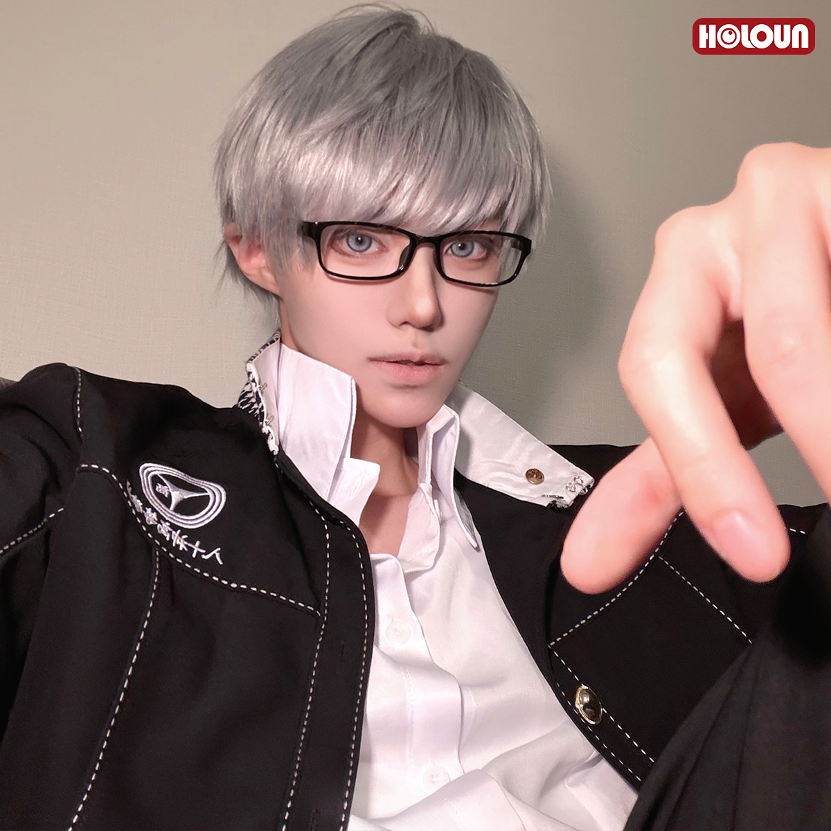 HOLOUN P4 Game Yu Narukami Cosplay Costume Wig School Uniform Embroidery Plaid Collar Suit Pants White Shirt Daily Wear Halloween