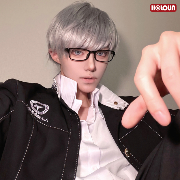 HOLOUN P4 Game Yu Narukami Cosplay Costume Wig School Uniform Embroidery Plaid Collar Suit Pants White Shirt Daily Wear Halloween